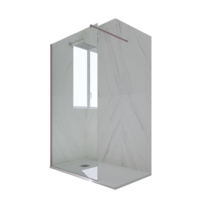 Parete doccia Walk-in da 120 CM H 200 Vetro Trasparente Profilo Lavanda in pvc mod. Kolors