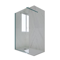 Parete doccia Walk-in da 120 CM H 200 Vetro Trasparente Profilo Verde night watch in pvc mod. Kolors