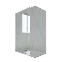 Parete doccia Walk-in da 110 CM H 200 Vetro Trasparente Profilo Blu Vintage in pvc mod. Kolors