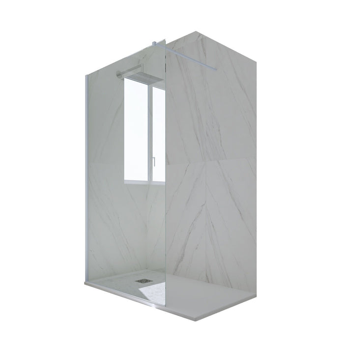 Parete doccia Walk-in da 110 CM H 200 Vetro Trasparente Profilo Blu Vintage in pvc mod. Kolors