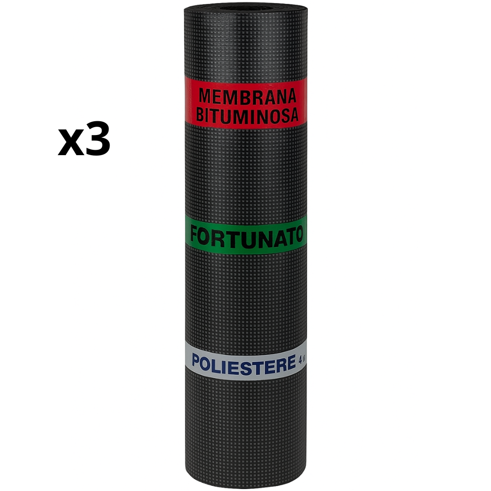 Guaina bituminosa poliestere 4 mm impermeabilizzante casasciutta 3 rotoli 1x10 m