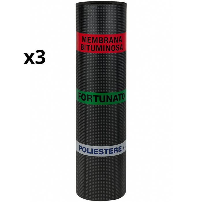 Guaina bituminosa poliestere 4 mm impermeabilizzante casasciutta 3 rotoli 1x10 m