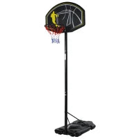 Canestro da Basket Altezza Regolabile in Acciaio con Base 112 × 74 × 365cm