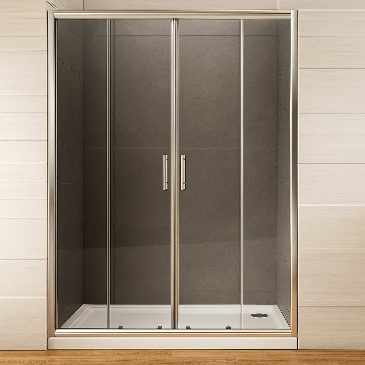 Porta doccia scorrevole slide4 per nicchia quattro ante cristallo trasparente *** misure 118-124 x h190 cm trasparent...