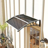 Tettoia in Policarbonato Anti-UV da Esterno per Porte e Finestre da 100x80 cm