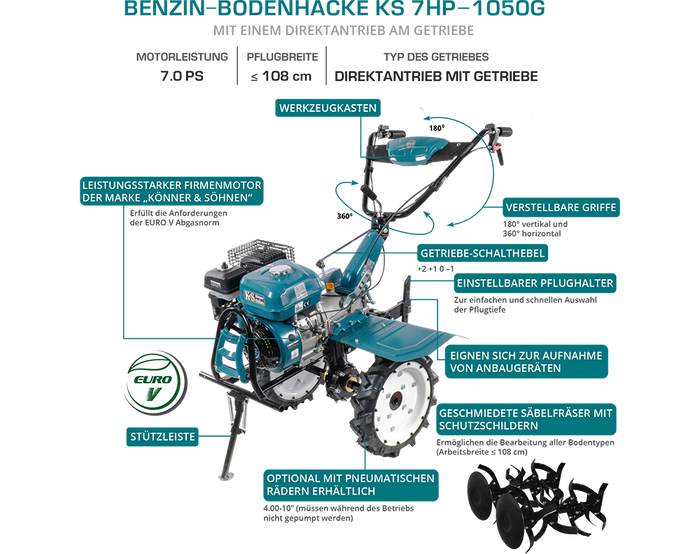 Motozappa a benzina KS 7HP-1050G
