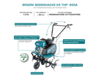 Motozappa a benzina KS 7HP-850A