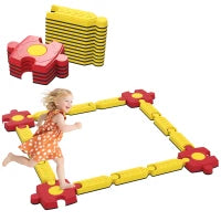 Struttura di Equilibrio per Bambini, personalizzabile, in Plastica, con parti flessibili, Giallo e Rosso