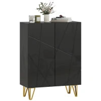 Scarpiera con 2 Ante e 4 Ripiani Regolabili, 72 x 31,5 x 95 cm, Nero