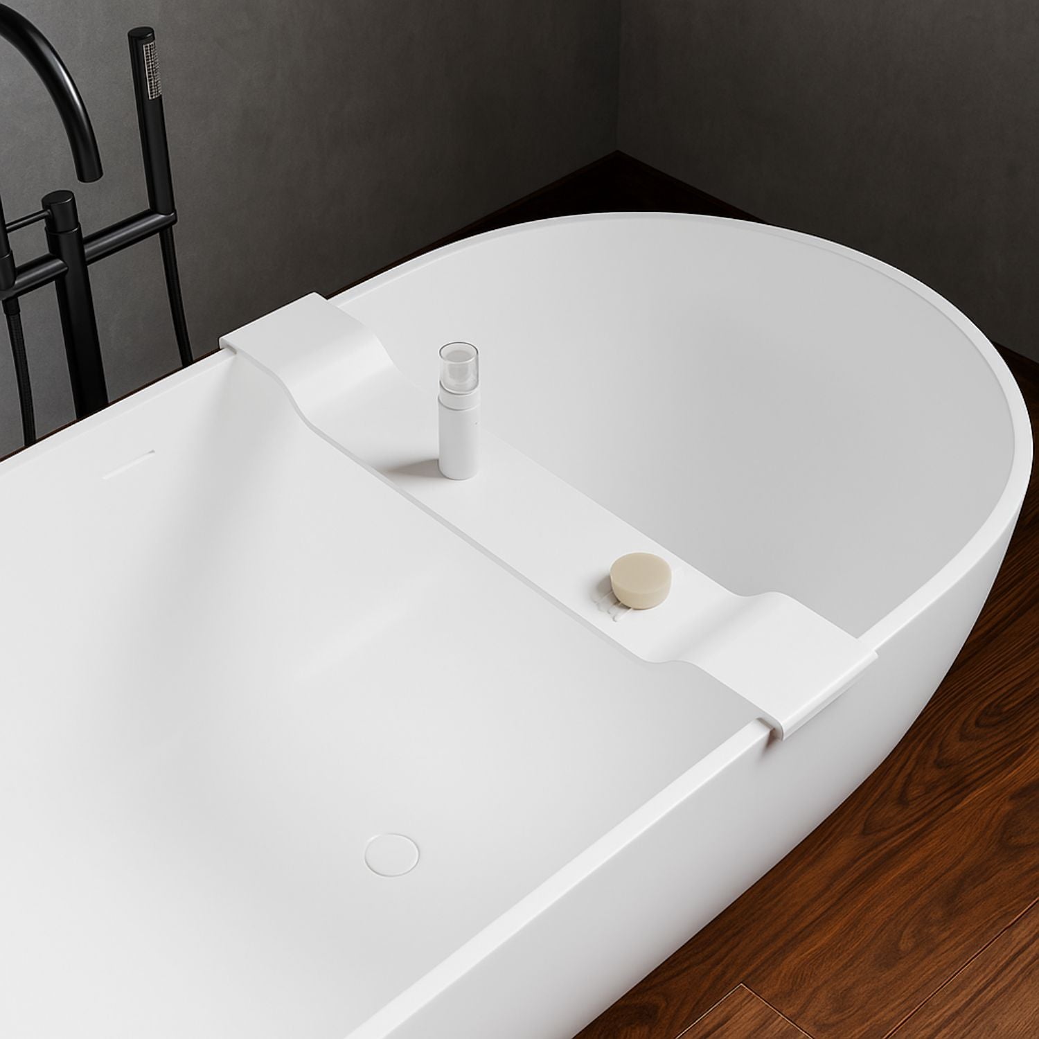 Sopravasca da bagno stand in artificial stone bianco opaco matt ogomondo *** confezione 1