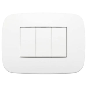 Vimar arkè round 19683.26 placca metallo polar matt 3 moduli