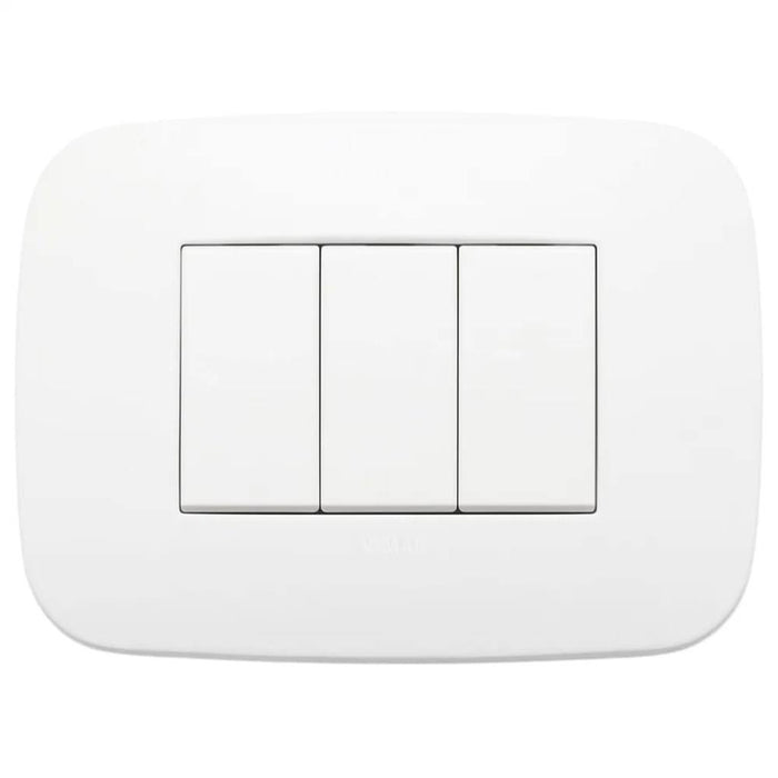 Vimar arkè round 19683.26 placca metallo polar matt 3 moduli