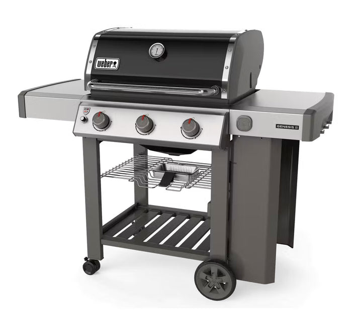 Weber barbecue a gas gpl genesis e-310 gbs acciaio nero con ruote girevoli