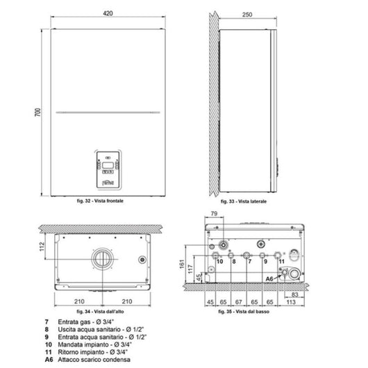 Caldaia ferroli metano bluhelix alpha 28 c condensazione classe a camera stagna