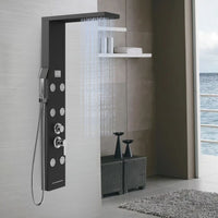 Colonna doccia york acciaio 4 funzioni display controllo temperatura 2 finiture *** finitura- nero, confezione 1