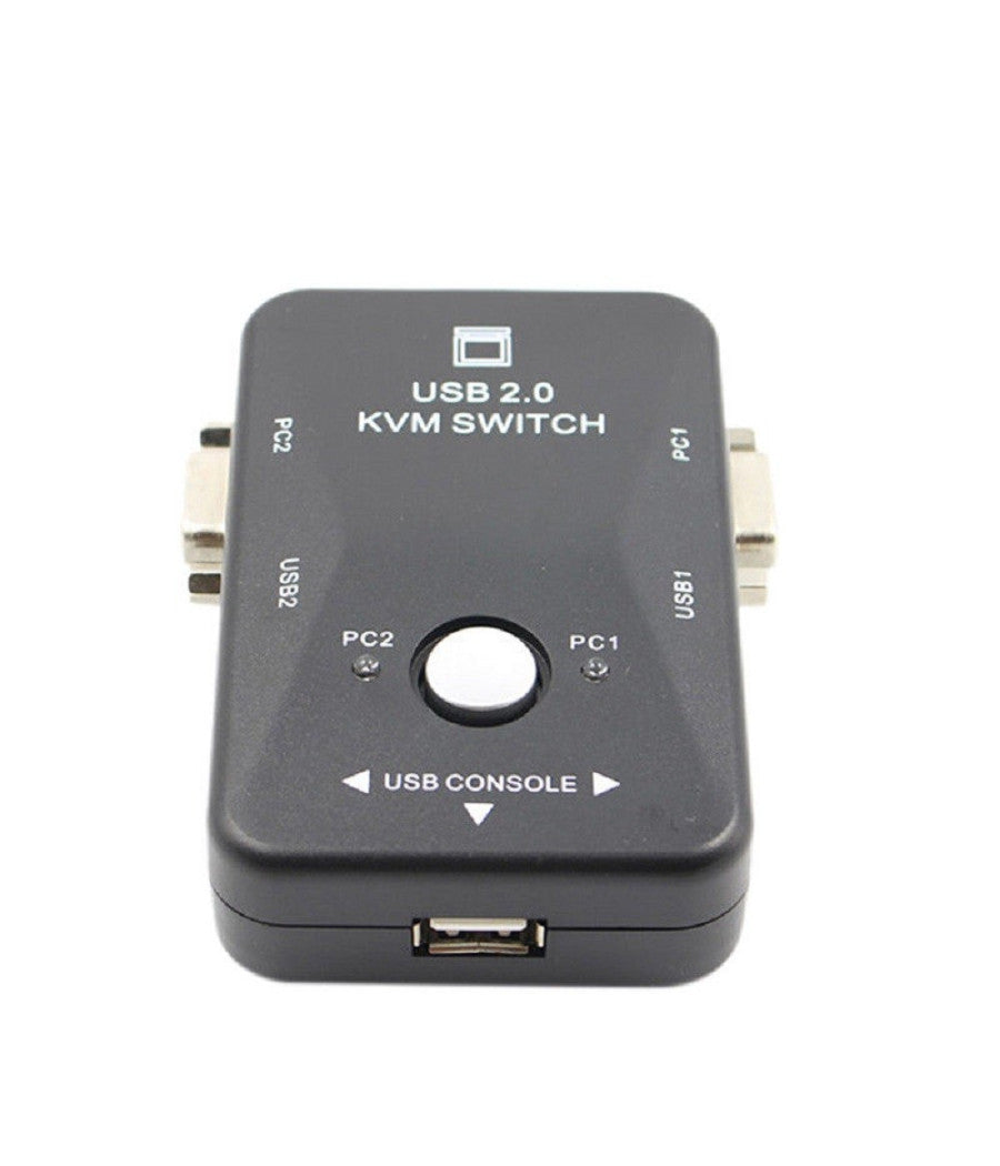 Kvm Switch 2 Porte Usb2.0 Per Pc Tastiera Mouse Monitor Vga Stampante Box         