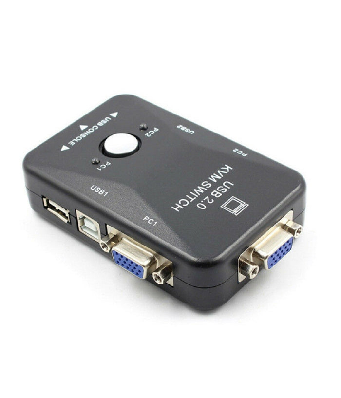 Kvm Switch 2 Porte Usb2.0 Per Pc Tastiera Mouse Monitor Vga Stampante Box         