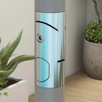 Set da Giardino con Tavolo da Pranzo, 6 Sedie Pieghevoli e Ombrellone a Manovella, Grigio