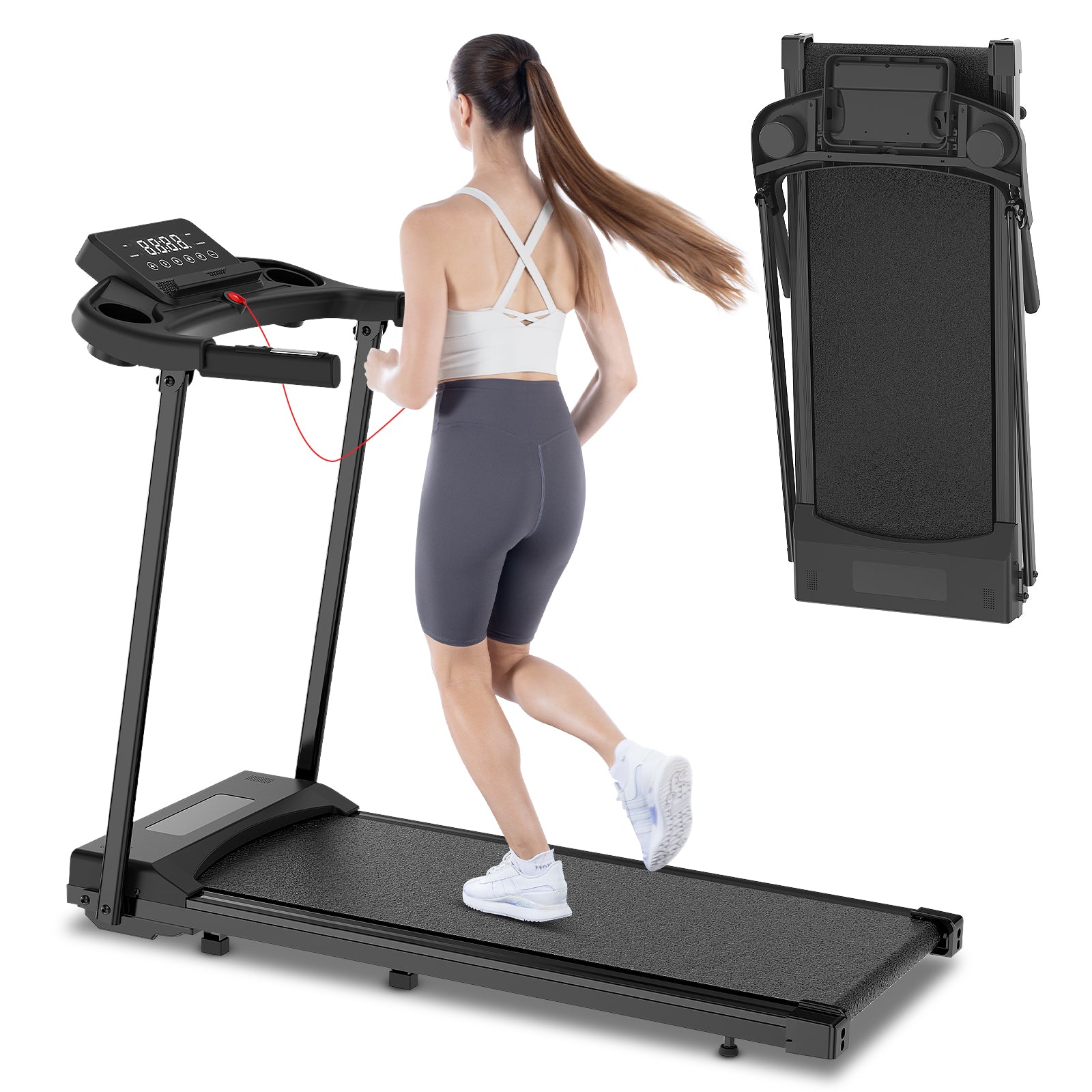 Tapis roulant pieghevole - RATTANTREE - walking pad 12 km/h, facile da piegare, con  APP, Display LED Telecomando per Ufficio Domestico Supporto per Tablet