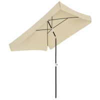 Ombrellone 2x2 m per Esterni con Tettuccio Quadrato, Struttura Regolabile e Portatile, Crema