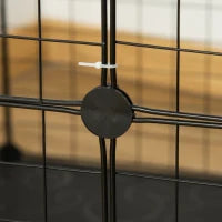 Gabbia Modulare per Conigli e Porcellini d'India Multilivello con 3 Porte e Fili d'Acciaio, Nero