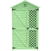 Capanno per archiviazione da giardino in legno, resistente alle intemperie, ampio spazio 101,5x56,5x175,3 cm, verde