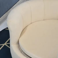 Divano per Cani e Gatti Imbottito con Schienale e Cuscino Rimovibile, 65x64x37cm, Crema