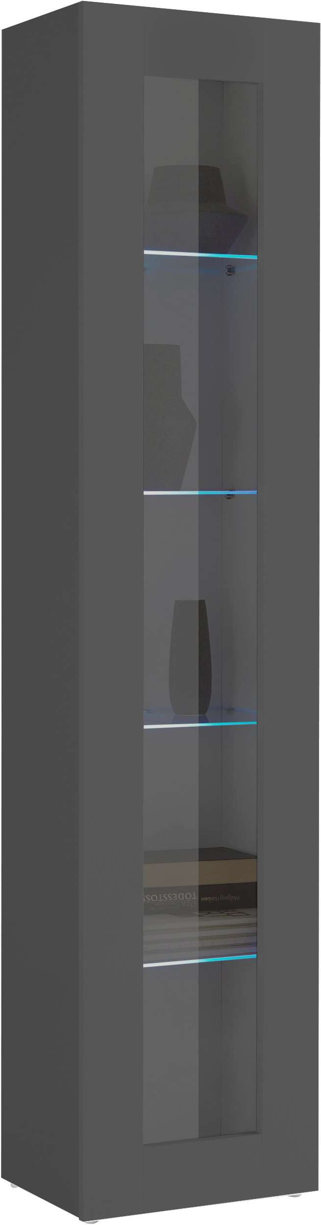 Mobile Vetrina MARUSKA L 40 x H 180 x P 30 cm grigio