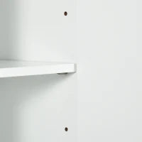 kleankin Armadietto Specchiera Bagno 2 Ante con Ripiani Aperti e Mensole Regolabili, 60x20x61cm, Bianco