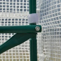 Serra per Orto 6x3x2m con 8 Finestre e Porta Avvolgibile, in Acciaio e PP, Verde