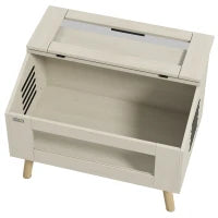 Terrario per Rettili 111L con Finestre in Vetro Temperato, Coperchio, 80 x 50 x 60 cm, Legno Naturale