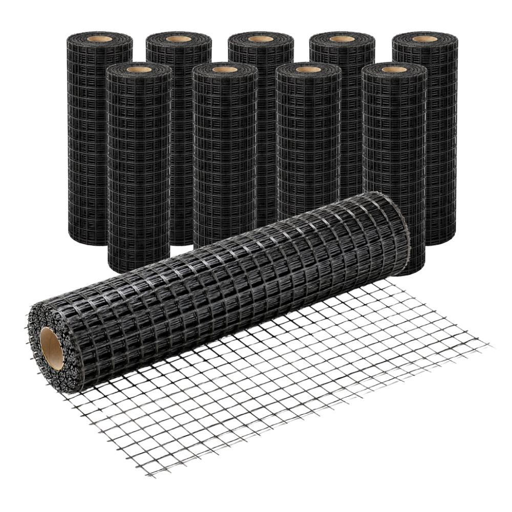 Rete in fibra di vetro 40x40 mm rinforzo massetti e intonaci 10 rotoli 1x50 m