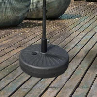 Base per Ombrellone da Giardino con Palo Centrale Φ3.8cm e 4.8cm, HDPE Nero