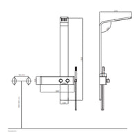 Colonna doccia 016 acciaio inox incasso spazzolato 2 funzioni top l50xp47xh130