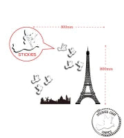 Sticker Da Muro Eiffel Con Post-It Cm 80X80