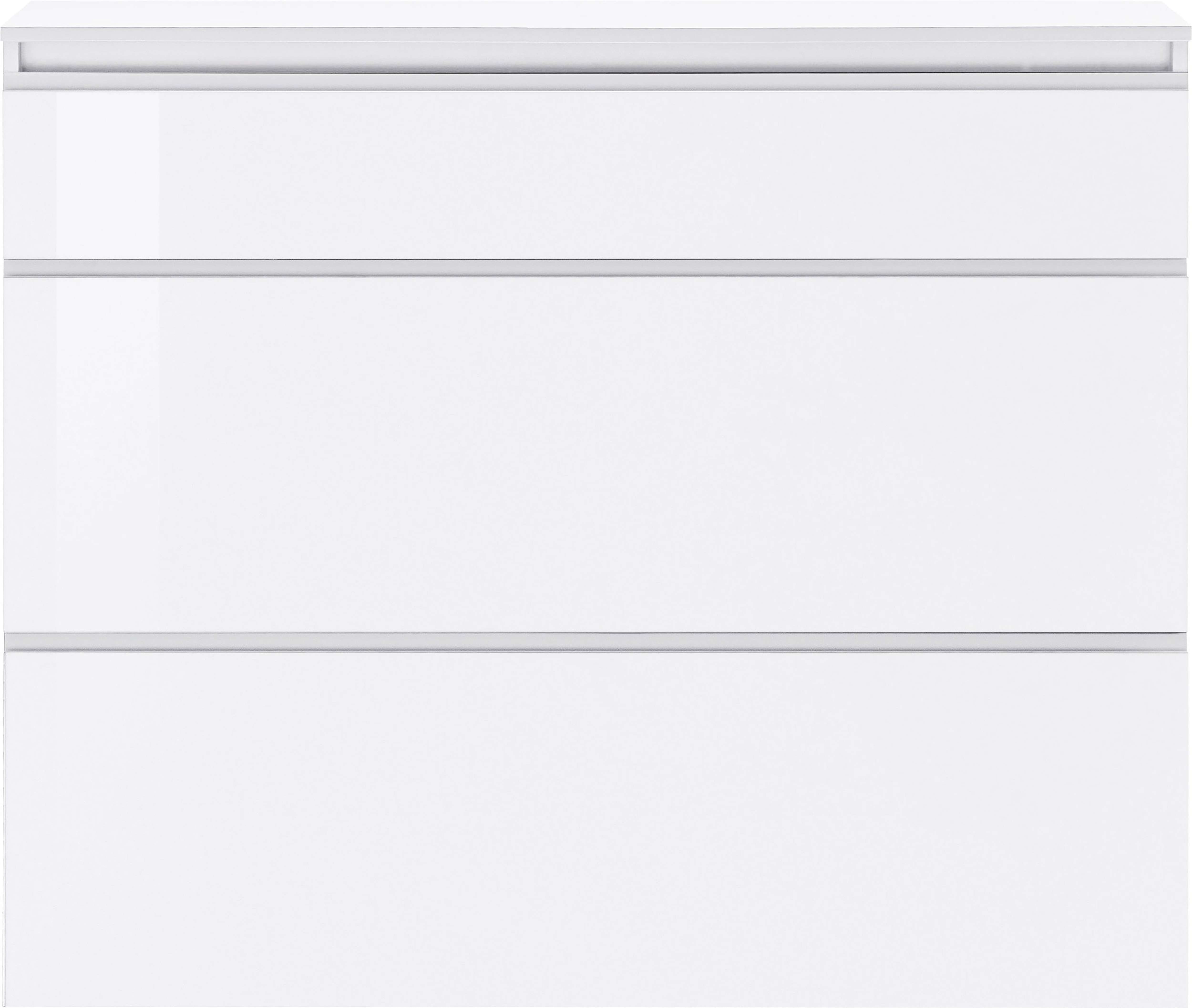 Scarpiera 3 ante L 120 x H 108 x P 26.5 cm 24 paia, colore bianco