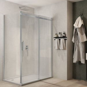 Ix box shower lato fisso calla lf116 cristallo 6 millimetri chrome *** misure 97-99xh195 cm trasparente, confezione 1