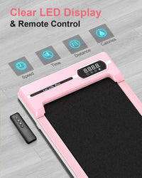 Tapis roulant 1-8km/h - RATTANTREE - Walking pad, Tapis roulant elettrico, display LED, Carico massimo di 120 kg, Rosa