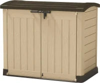 Porta Attrezzi da Giardino Store-It-Out Arc, 1200L, Effetto Legno, Beige, 145,5x82x125H cm