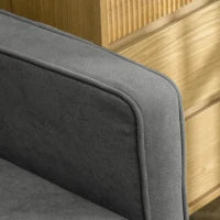 Divano 3 Posti Moderno in Tessuto Grigio con Vano Contenitore e Design Scandinavo, Grigio, 166.5x62x82cm