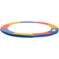 Copertura Tappeto Elastico Ø305x1.5 cm Pieghevole e Portatile, Protezione Trampolino da Giardino in Plastica, PE e Schiuma EPE, Rosso, Blu e Giallo