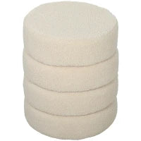 Pouf, rotondo, in peluche, telaio in metallo, fino a 120kg, Φ40x45H cm, Beige