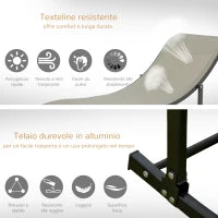 Set 2 Sdraio da Giardino Pieghevoli, Lettino Prendisole in Alluminio e Textilene, 61x165x63cm