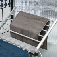 Stendino Elettrico Riscaldato con Ali Pieghevole Salvaspazio in Lega di Alluminio, 144x53x91cm, Argento