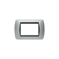 L4803Al Placca 3 Moduli Alluminio Chiaro Livinglight