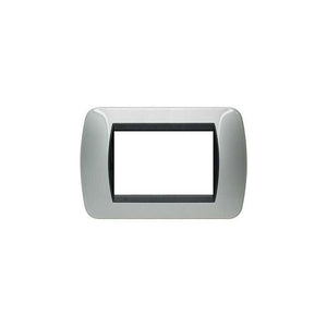 L4803Al Placca 3 Moduli Alluminio Chiaro Livinglight