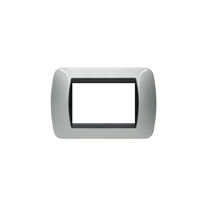 L4803Al Placca 3 Moduli Alluminio Chiaro Livinglight