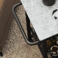 Carrello da Cucina a 3 Cestelli con Maniglia, in Acciaio e Legno, 49.5x31x69 cm, Nero e Grigio Chiaro