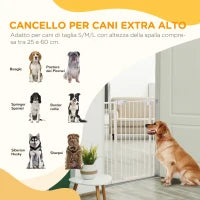 Cancelletto per Cani con 4 Viti Regolabili e Nastro Adesivo, in Metallo e Plastica, 86x104.1 cm, Bianco