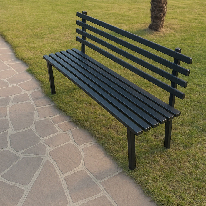 Panchina da giardino modello napoli in acciaio lunghezza 100 cm